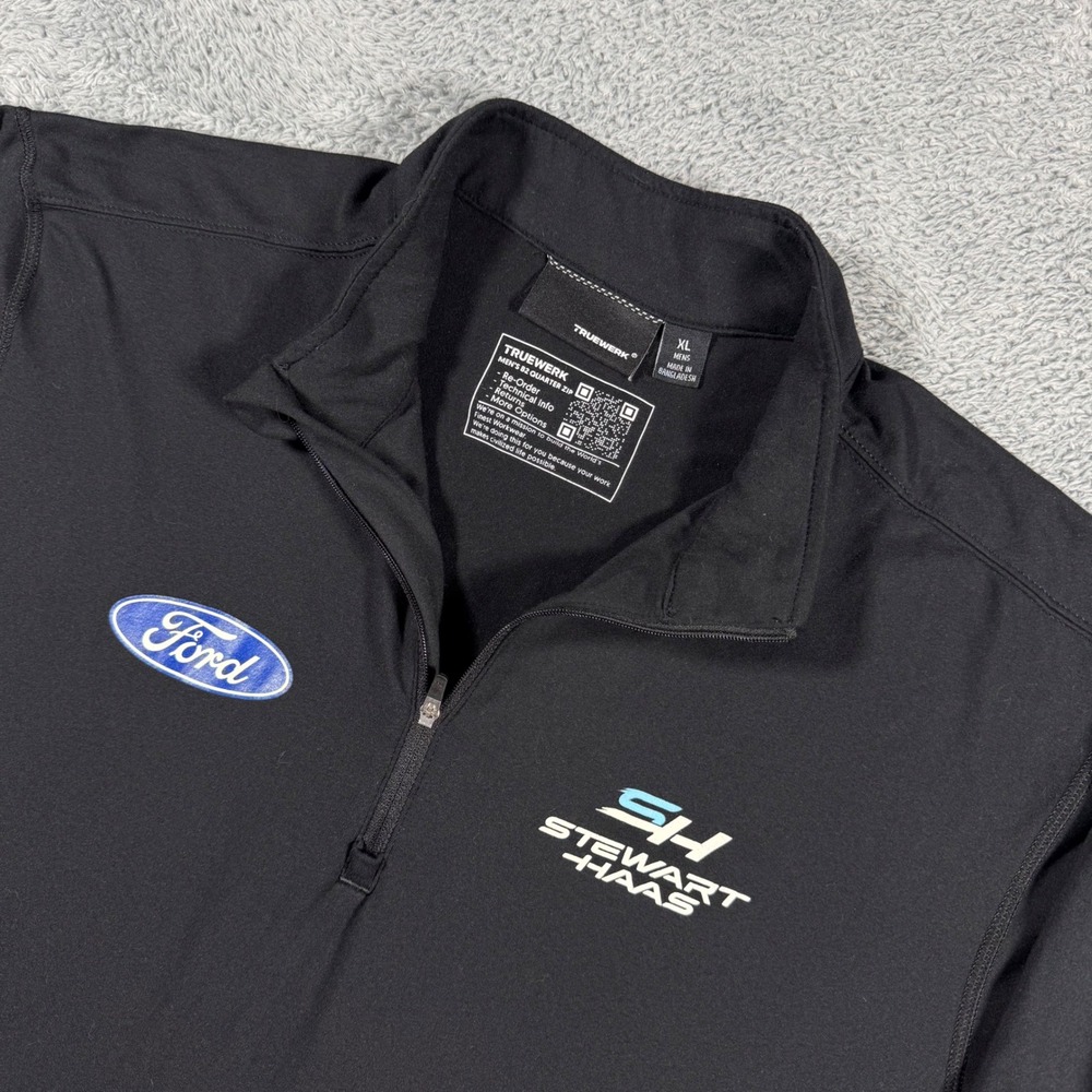 Truewerk B2 Quarter Zip Pullover Mens XL Black Ford Stewart-Haas Racing Workwear
